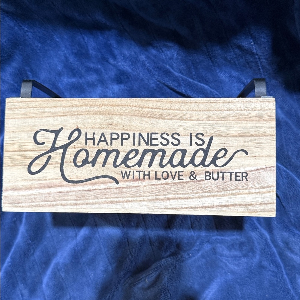 Wooden Utensil Caddy "Happiness is Homemade" - Natural Wood - Picture 3 of 5